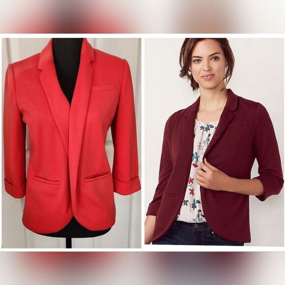 LC Lauren Conrad Jackets & Blazers - LC Lauren Conrad Jacket Blazer Coral Pink Lightweight Size 6 Summer Open Front